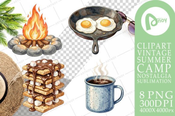 Download Watercolor Campfire Cooking Sublimation - Campfire cooking Collection