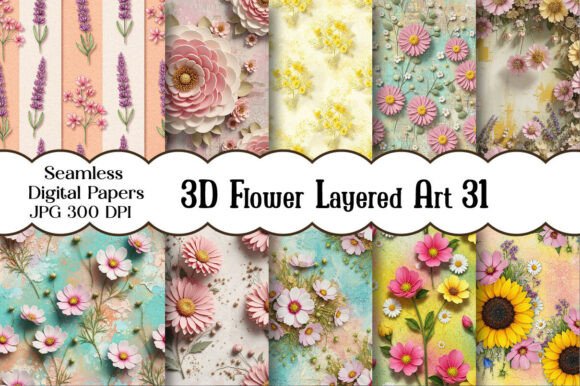 Download 3D Flower Layered Art Pattern - Layered art Collection