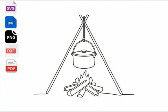 Download Campfire Cooking Pot SVG Campfire Line - Campfire cooking Collection