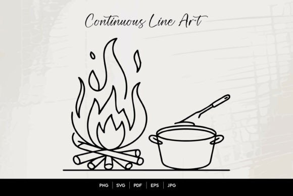 Download Campfire Cooking Line Art - Campfire cooking Collection